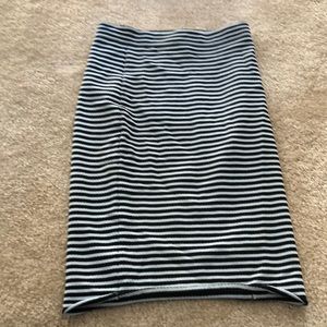 ALC bandage skirt size small - light blue and black stripes.
